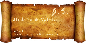 Jirácsek Vulfia névjegykártya